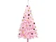 Albero di Natale Preilluminato con Palline Rosa 180 cm pvc - Vidaxl