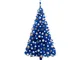 Albero di Natale Preilluminato con Palline Blu 180 cm pvc - Vidaxl