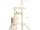 Albero Tiragraffi per Gatti Multi-Livello, con Casetta Cuccia in Peluche Sisal Naturale, 1...