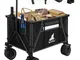 240L Carrello da spiaggia manuale pieghevole con ruote, Borsa di Trasporto, Nero+Grigio -...