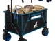 240L Carrello da spiaggia manuale pieghevole con ruote, Borsa di Trasporto, Nero+Blu - Wol...