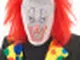 Passamontagna con viso da clown e parrucca Halloween