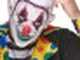 Maschera da clown terrificante con cranio ricucito