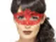 Maschera in pizzo rossa donna