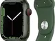  Watch Series 7 45 mm Cassa in alluminio color verde con Cinturino Sport trifoglio [Wi-Fi...