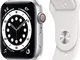  Watch Series 6 44 mm Cassa in alluminio color argento con Cinturino Sport bianco [Wi-Fi +...