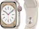  Watch Series 8 41 mm Cassa in alluminio colore beige con Cinturino Sport beige [Wi-Fi + C...