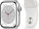  Watch Series 8 41 mm Cassa in alluminio colore argento con Cinturino Sport bianco [Wi-Fi]