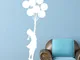 Sticker decorativo Bansky bambina con palloncini