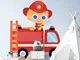 Adesivo cameretta bambini Camion dei pompieri del bambino
