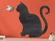 Adesivo murale lavagna silhouette gatto