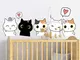 sticker cartone animato Famiglia di gatti anime