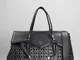 Tote Quiny Hole Large in Pelle Nera