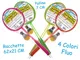 "TEOREMA Racchette Badminton 4 Col Fluo C/Volano Pallina In Spugna In Omaggio 654"