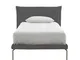 MILO - Letto singolo con rete in appoggio, grigio