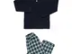 Pigiama ALLEGRINO scozzese verde con maglia blu a maniche lunghe