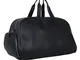 Borsone sportivo capiente in pelle nero