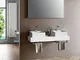 Composizione doppio lavabo 7 pezzi YOKA, bianco