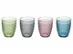 Deco set 4 bicchieri acqua 240 ml, multicolor