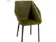Adonis - Set 2 sedie imbottite interno verde esterno nero