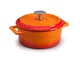 Casseruola con due maniglie in ghisa con coperchio 24