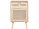 Acapulco - comodino un cassetto e sportello frontale rattan, beige