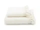 Set asciugamani Vichy (1 asciugamano viso + 1 asciugamano ospite), panna