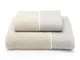 Set asciugamani Pois (1 asciugamano viso + 1 asciugamano ospite), creta