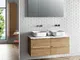 Composizione doppio lavabo 5 pezzi MALMO rovere miele