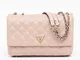 Guess borsa a spalla Cessily trapuntata cipria