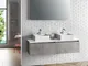 Composizione doppio lavabo 8 pezzi PERTH cemento