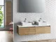 Composizione doppio lavabo 8 pezzi PERTH rovere miele