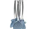 Set 6 pezzi utensili da cucina in silicone Pierre Gourmet con supporto in metallo.