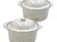 Set 2 pz. mini cocotte 14,5x13x6 cm stoneware alta resistenza Stonewhite