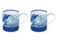 Set 2 tazze in porcellana da 350 ml in confezione colorata BLU MALACHITE