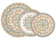 Set 6 posti tavola in porcellana (18 pezzi - 942/914/944) MEDITERRANEO ORANGE