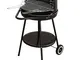 Bbq tondo nero con ruote 51x84,5cm