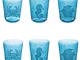 Set 6 bicchieri acqua 315 ml in vetro, decoro marino, Under Sea