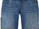 Bermuda in jeans slim fit con catenella portachiavi (Blu) - John Baner JEANSWEAR