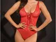 Body con perizoma ouvert (Rosso) - VENUS