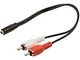 Valueline VLAP22255B02 Cavo di interfaccia e Adattatore 2 x RCA 3.5mm Nero, Rosso, Bianco