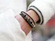 iTemer stile punk lega fascino braccialetto in pelle artificiale per unisex-light marrone