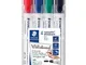 STAEDTLER Lumocolor whiteboard marker, confezione da 4, punta tonda, 351 WP4 & Faber Caste...