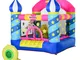  Castello Gioco Gonfiabile Gigante per Bambini 3-12 Anni Colorato e con Gonfiatore 225x220...