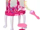  Toeletta bambina Postazione trucco bambina 3-6 Anni con specchio e gioglielliere Bastone...