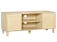  Mobile Porta TV con Vani Aperti e Ante in Rattan, Mobiletto per TV Fino 50'', 115x40x48cm...