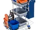  Carrello Pulizie Professionale con 4 Secchi 18l/6l, Sacco Spazzatura Impermeabile, Blu e...