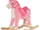  Cavallo a Dondolo per Bambini 36-72 Mesi, Unicorno a Dondolo con Suoni in Legno e Peluche...