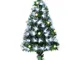  90cm Albero di natale artificiale, rami 90 con luce a LED fibre ottiche, base pieghevole...