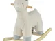  Cavallo a Dondolo a Forma di Alpaca, Gioco Cavalcabile per Bambini 36-72 Mesi in Peluche...